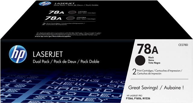 Pack double HP 78A noir
